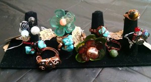 Handcrafted with copper or aluminum wire and a variety of beads - vintage beads, semiprecious stones, etc